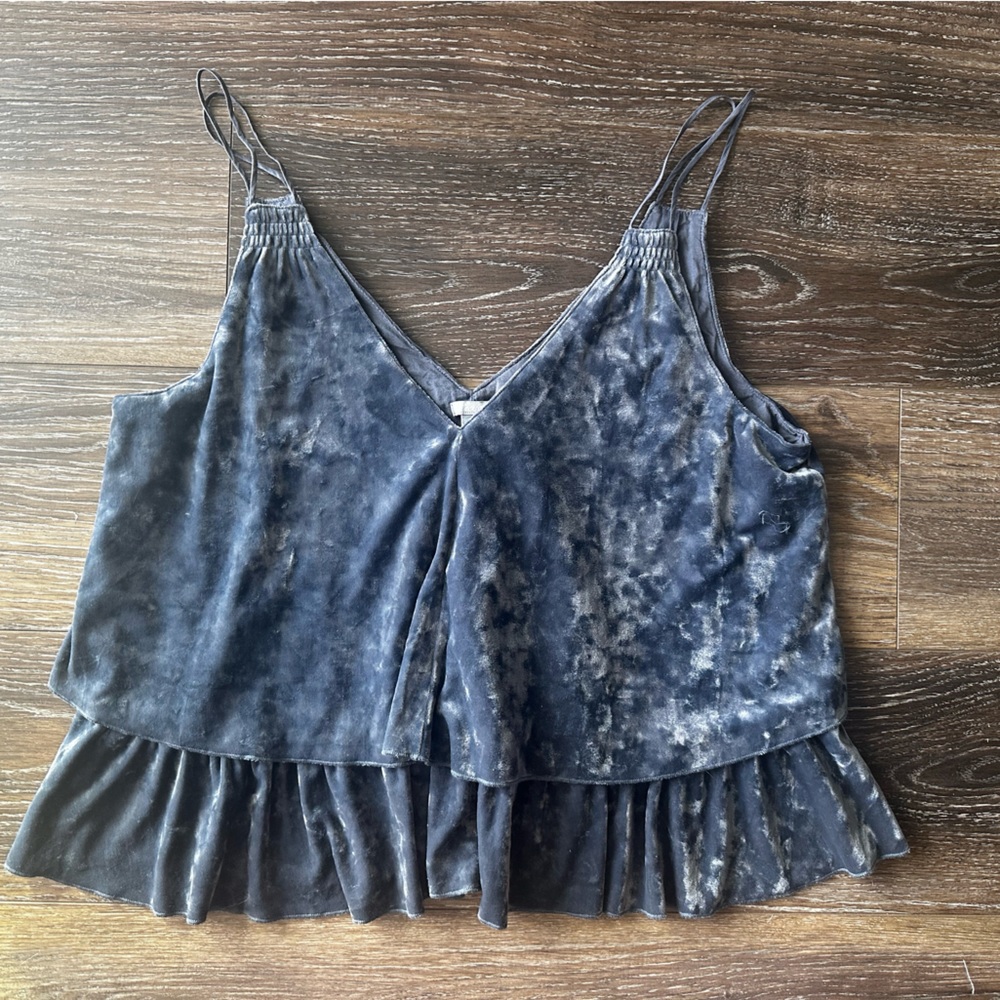 crushed velvet aerie tank top